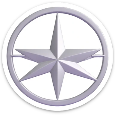 3D circular pattern, silver star motif, Mercedes style, no brand name sticker