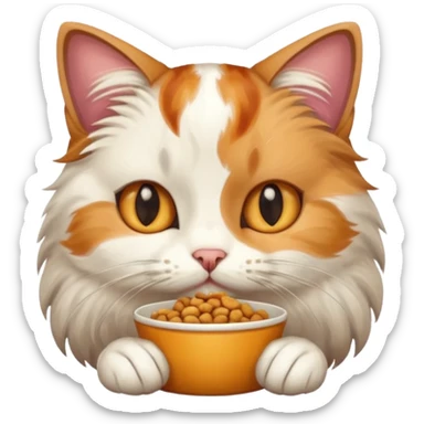 Кот кушает еду ￼ sticker