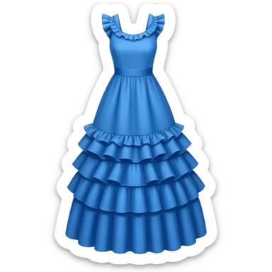  long blue dress with ruffles sticker