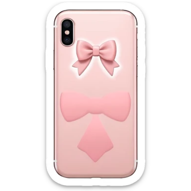 Blush pink IPhone 17 with tiny white bows on the back sticker