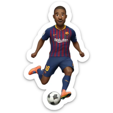 barcelona player jumping big head sticker