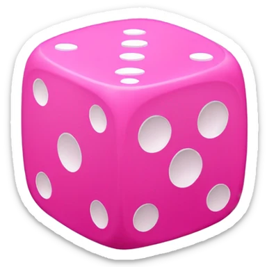Pink dice with hearts sticker