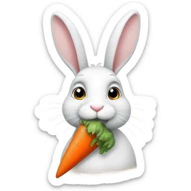 Lapin avec une carotte  sticker