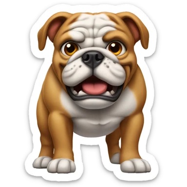 Nervous bulldog sticker