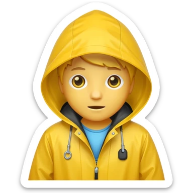 yellow raincoat sticker