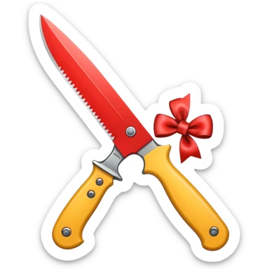 knife with little bows around it sticker