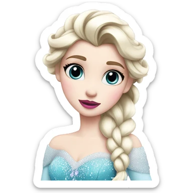 elsa frozen with pink lips sticker