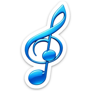 3D blue music icon logo note  no background unique y2k sticker