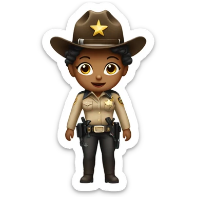Baby girl dressed as a sheriff on a helicopter  sticker