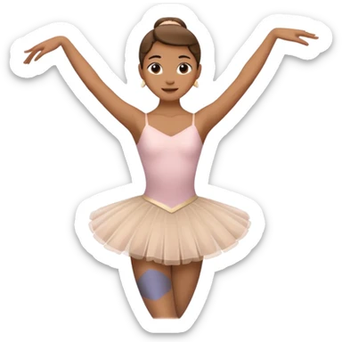 Ballet Dancer, emoji style, with clean lines, no face on objects, white background sticker