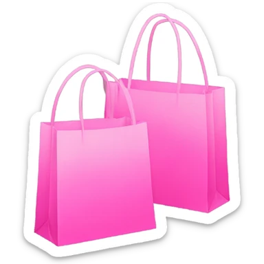 two pink shopping bags  sticker