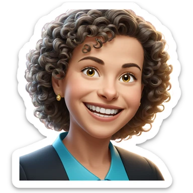 smiling girl in formal attire sticker