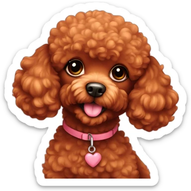 red toy poodle in love sticker