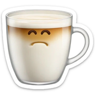 coffee with half steamed milk in glass mug sticker