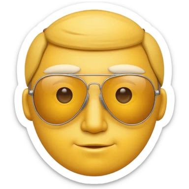 yellow face with classic aviator sunglasses sticker