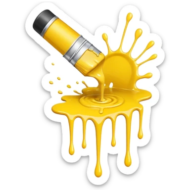 paint splatter, spilled paint, yellow color. sticker