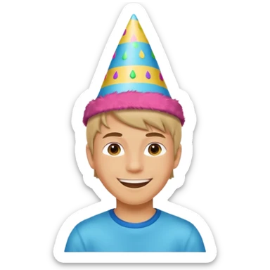 Teen boy celebrating sticker