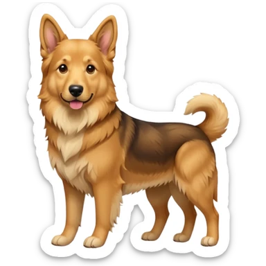 Make a cute German shepherd golden retriever mix full body  sticker