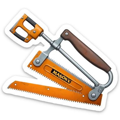 Create an image of a mason's saw. sticker