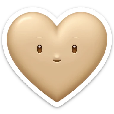 Beige heart sticker