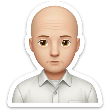 Bald man in a white button up shirt sticker