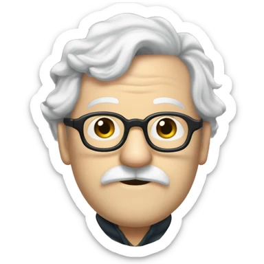 professor filius flitwick from ravenclaw, white skin, mustache, glasses, black hair sticker