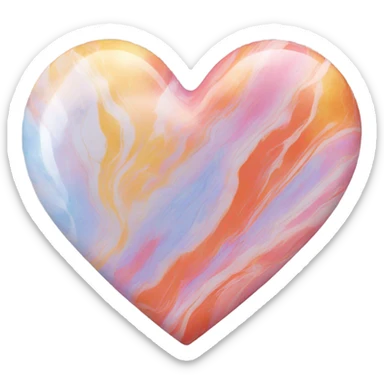 Marble heart colorful sticker