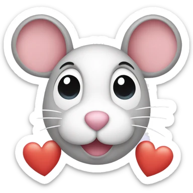 mouse face with hearts emojis around the face 🥰 sticker