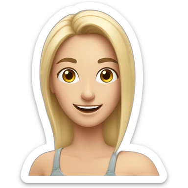 caucasian woman making a selfie and smiling sticker
