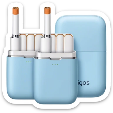 Pack of iqos cigarettes in baby blue sticker