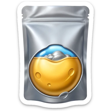 Space food pouch Slightly puffed up due to pressure. sticker