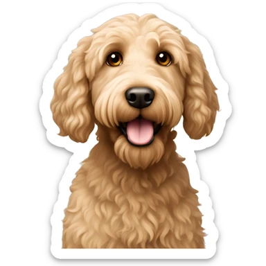 Tan labradoodle sticker