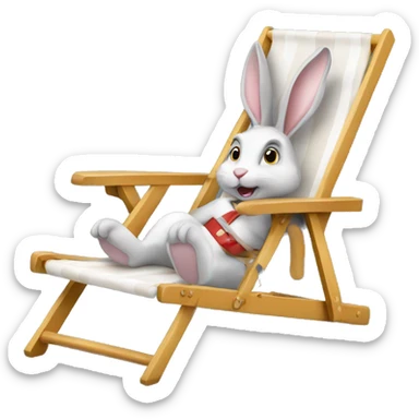 rabbit sitting deckchair sticker