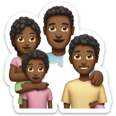 Family with two kids sticker