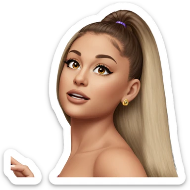 brown haired girl with earrings sticker