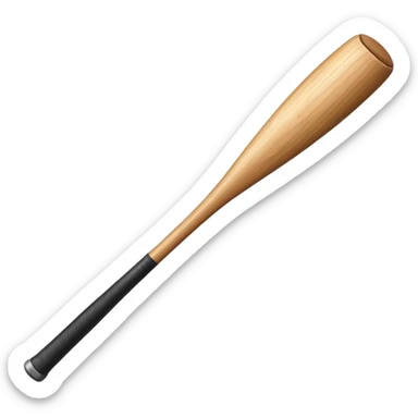 A piece of wood with a baseball bat sticker