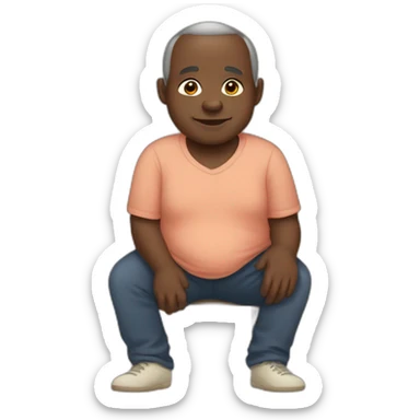 elderly pregnant black male dwarf with down syndrome and autism sticker