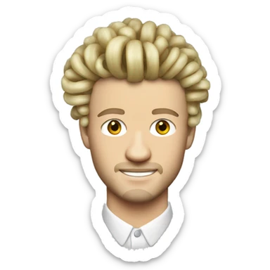2000s justin timberlake with noodle hair sticker