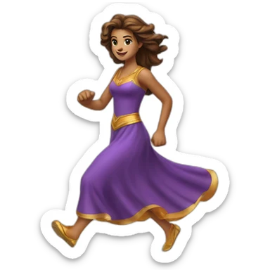 Leone vestito di viola che corre sticker