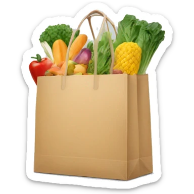 Shopping bag With groceries sticker