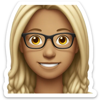 smiling girl with glasses outdoors sticker