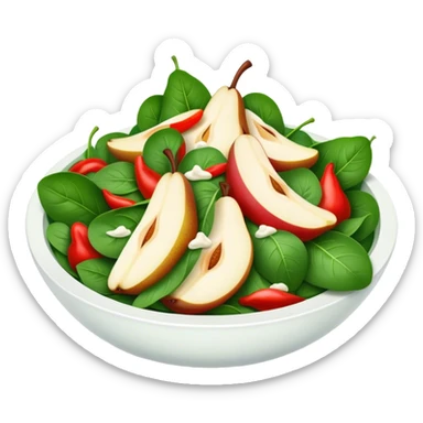 Pear spinach red pepper salad sticker