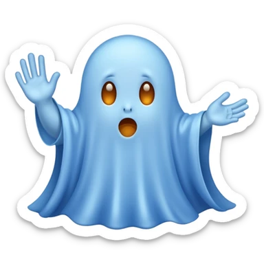Cute blue ghost without cape siéging heil sticker