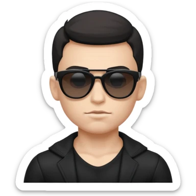 boy naked white musclar with sunglasses black sticker