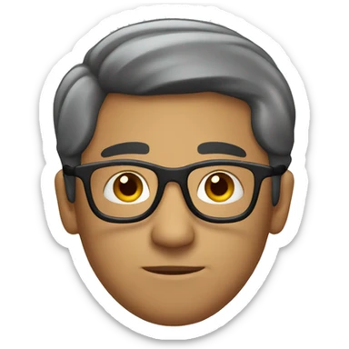 hispanic man with glasses and but chin sticker