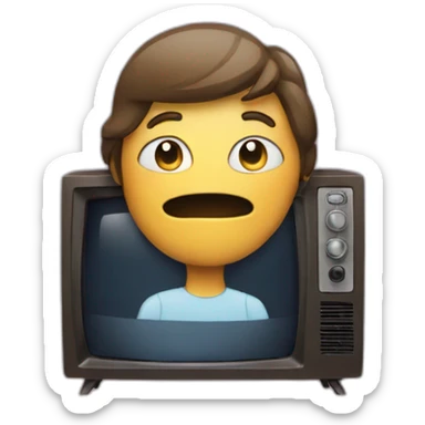 person watching TV sticker