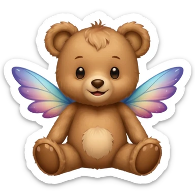 teddy bear with fairy wings sticker