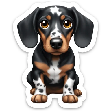 Black Merle mini dachshund  sticker