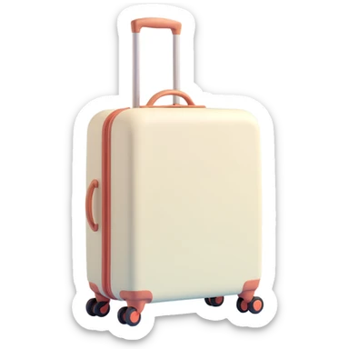 aesthetic ivory minimal suircase with wheels sticker