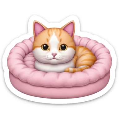Soft pink Cat bed sticker